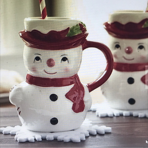 Pottery Barn Dining Pottery Barn Set Of 2 Snowman Figural Ceramic